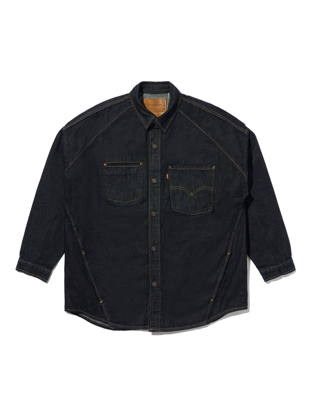 極美品✨45R インディゴシャツジャケット R刺繍　カットオフ　黒系 2 45R大切なもの: ｜45R