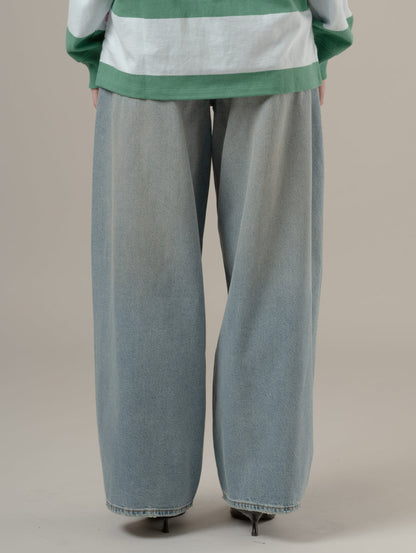 SUPER BAGGY バレルジーンズ ライトインディゴ