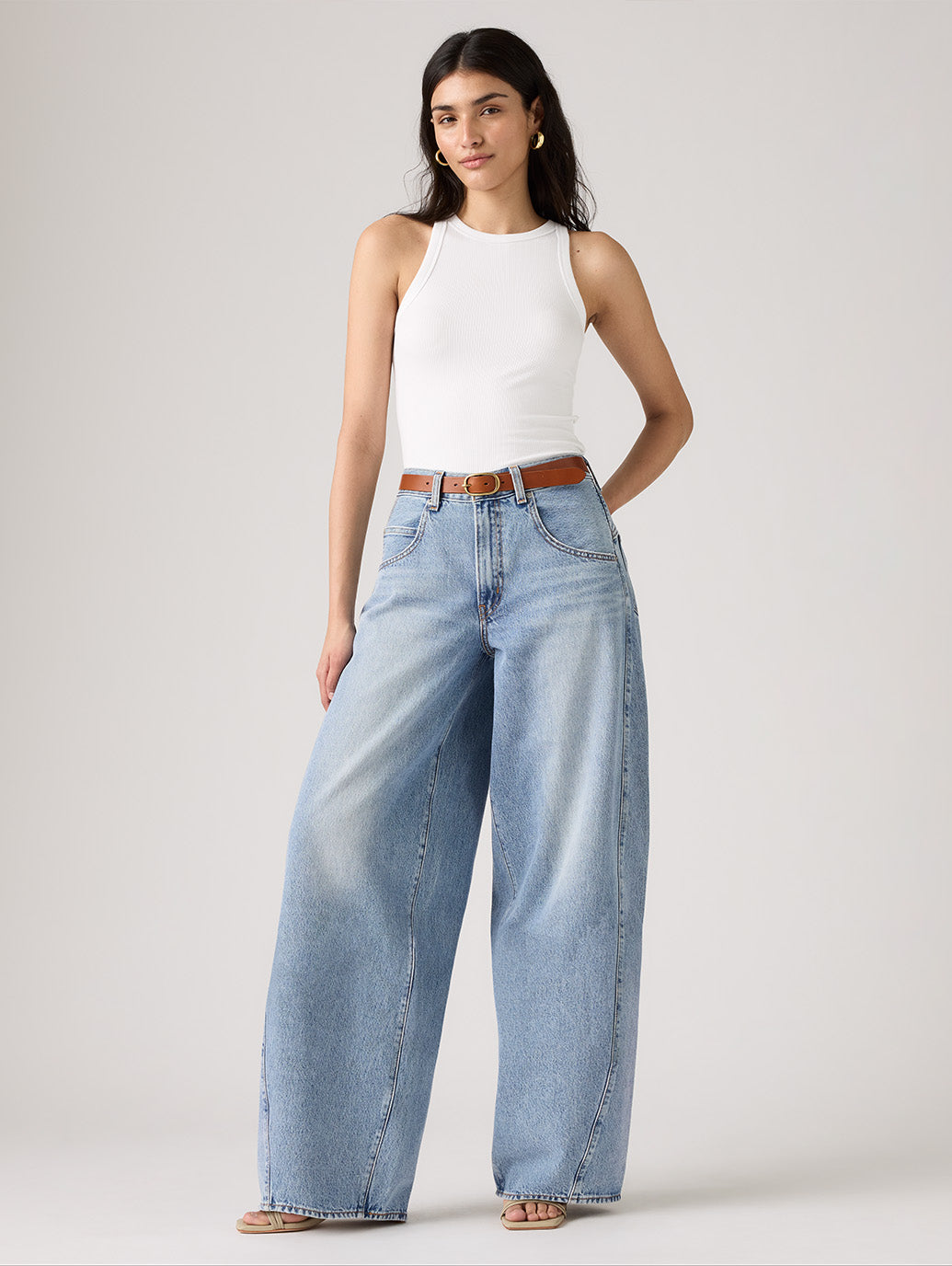 SUPER BAGGY バレルジーンズ ミディアムインディゴ