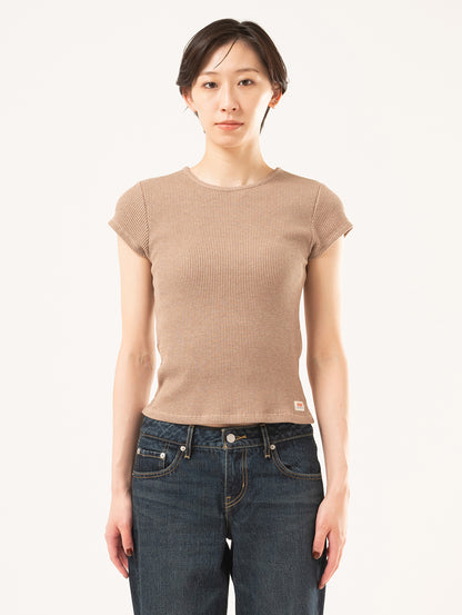 DRY GOODS WAFFLE CAP TEE TAUPE