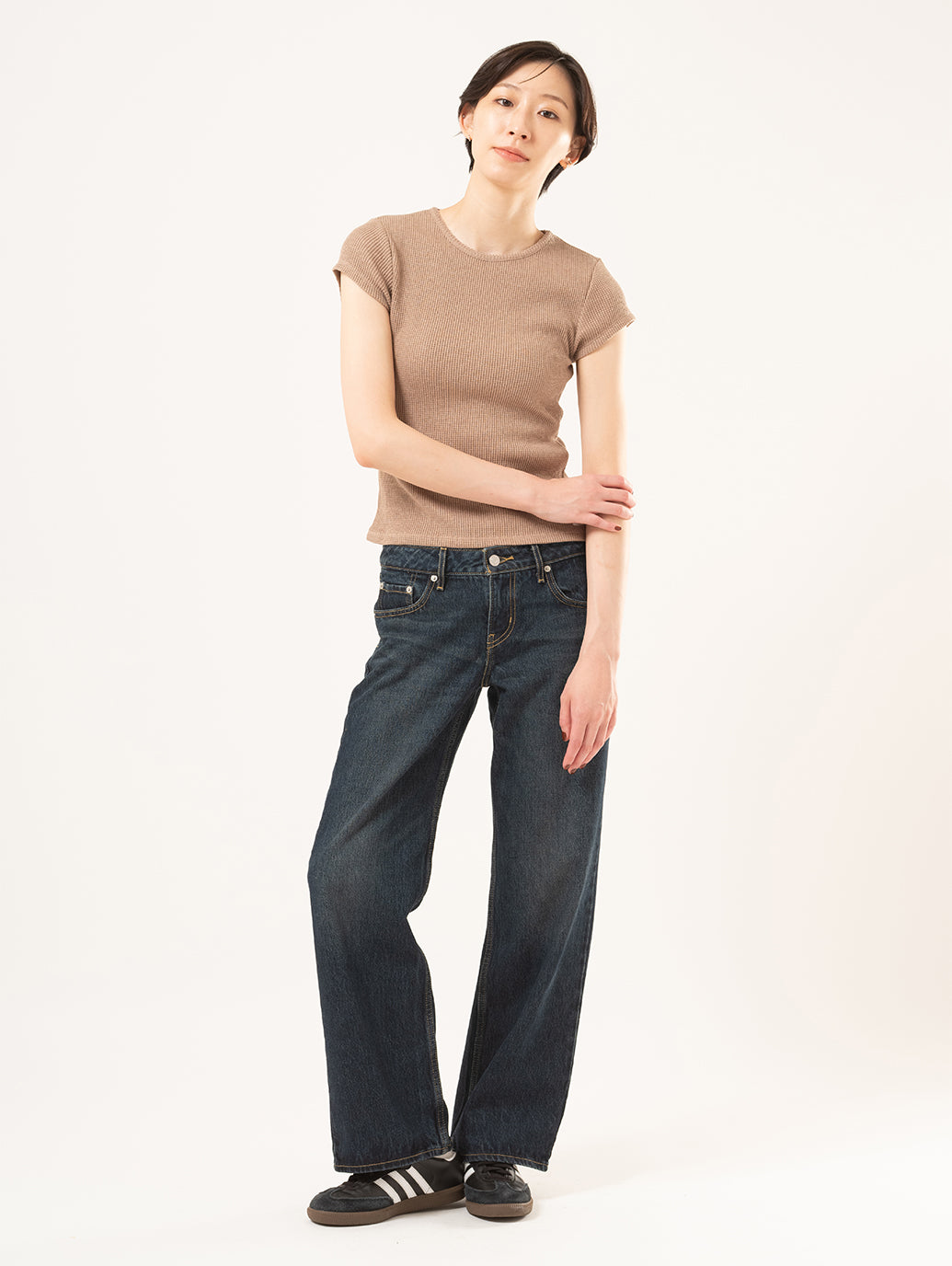 DRY GOODS WAFFLE CAP TEE TAUPE