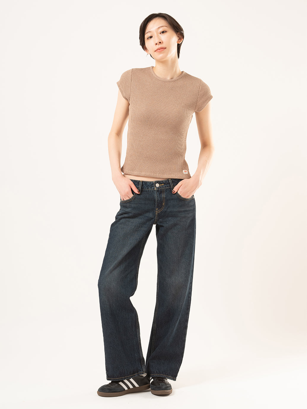 DRY GOODS WAFFLE CAP TEE TAUPE