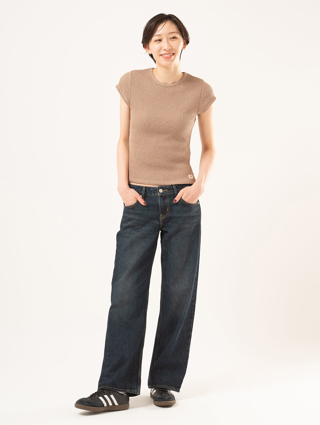 DRY GOODS WAFFLE CAP TEE TAUPE