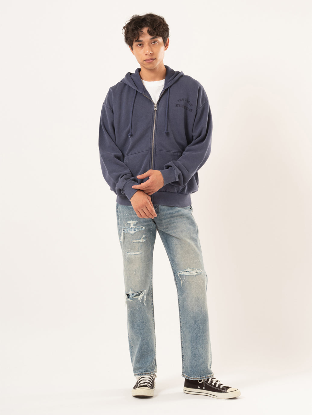 Two Horse ジップアップ スウェットシャツ