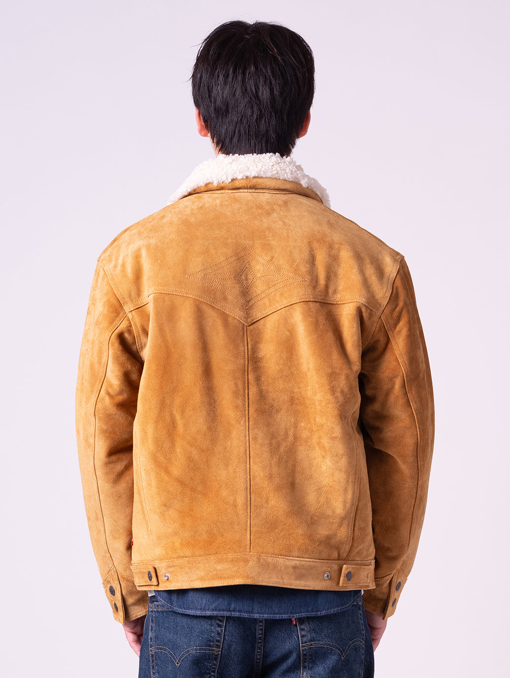 LEVI'S® LEATHER COLLECTION WESTERN SUEDE SHERPA TRUCKER JACKET