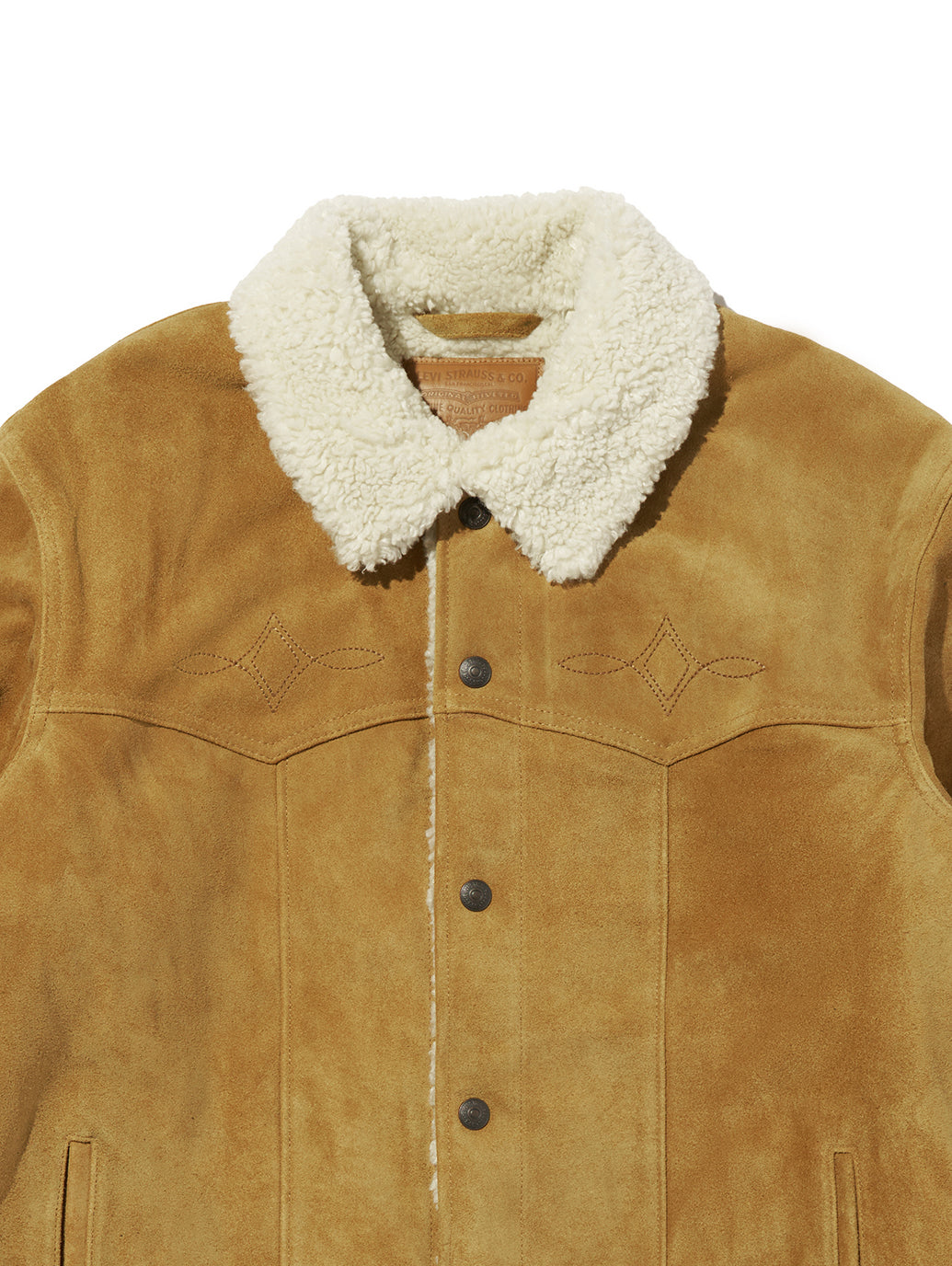 LEVI'S® LEATHER COLLECTION WESTERN SUEDE SHERPA TRUCKER JACKET