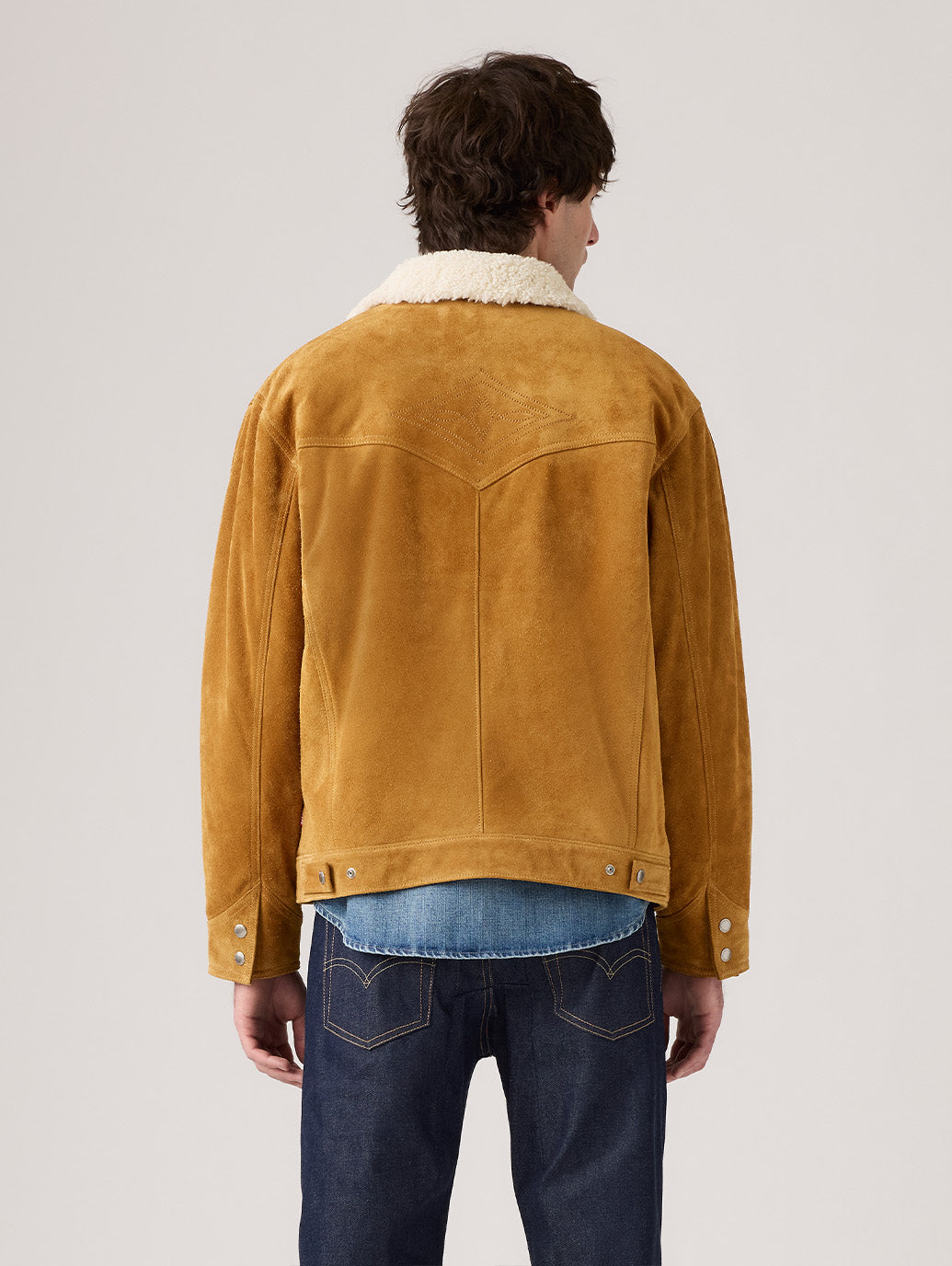 LEVI'S® LEATHER COLLECTION WESTERN SUEDE SHERPA TRUCKER