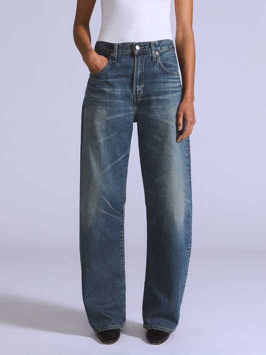 BLUETAB™ DROP バレルジーンズ ミディアムインディゴ MADE IN JAPAN