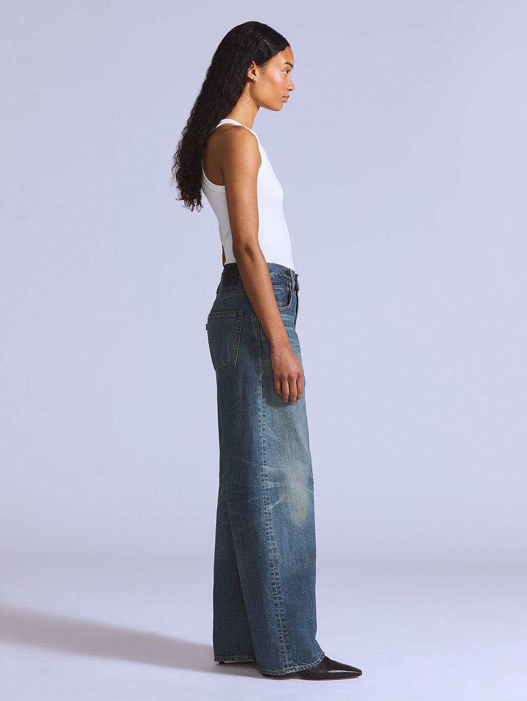 BLUETAB™ DROP バレルジーンズ ミディアムインディゴ MADE IN JAPAN