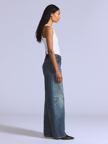 BLUETAB™ DROP バレルジーンズ ミディアムインディゴ MADE IN JAPAN