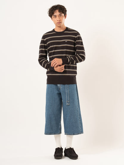 TWISTED BAGGY ジーンズ カプリ ミディアムインディゴ