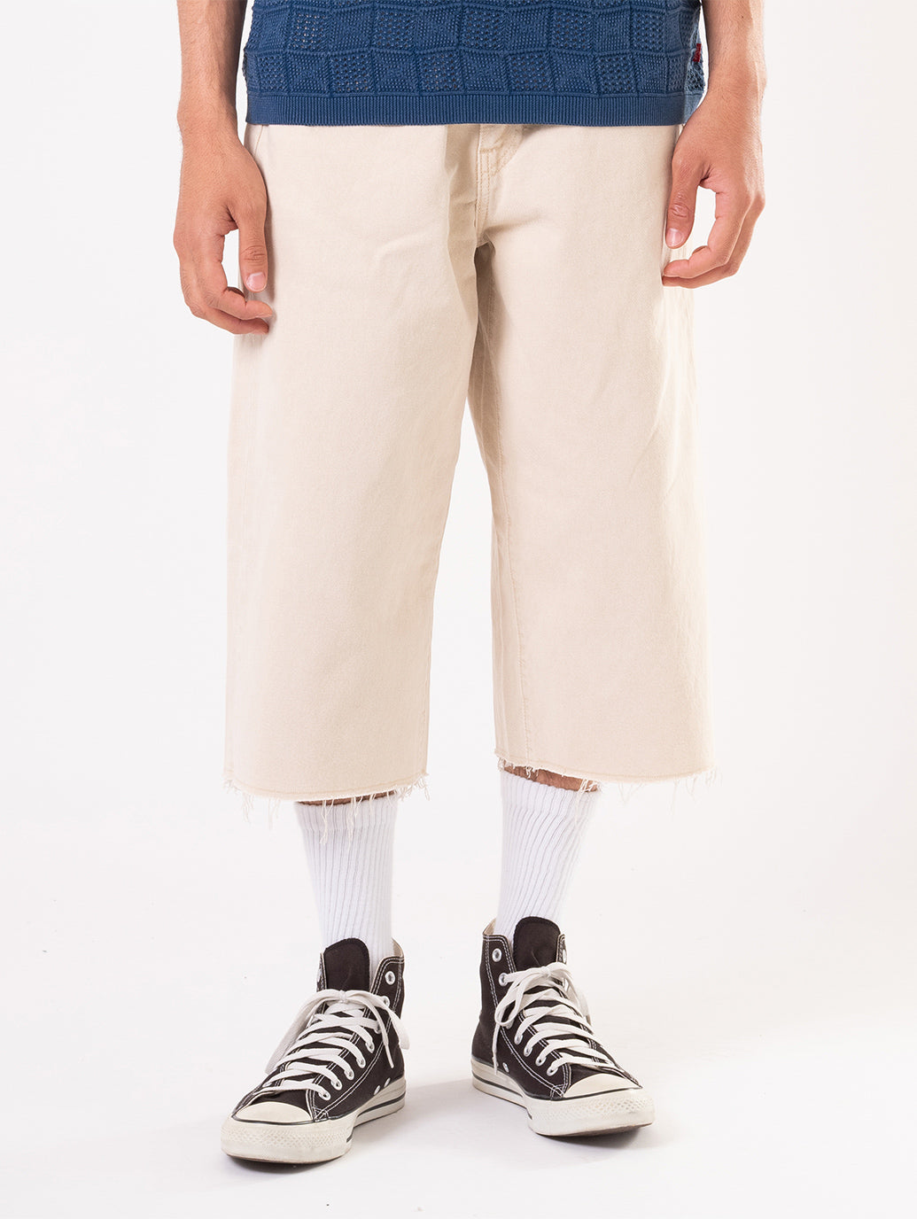 578™ バギージーンズ カプリ ホワイト