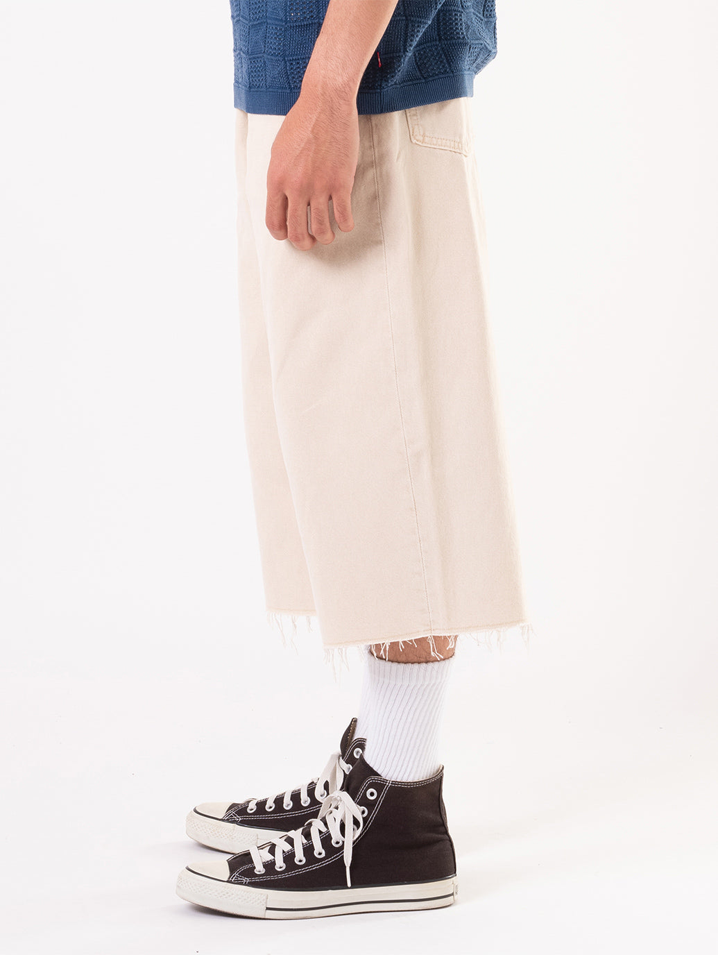 578™ バギージーンズ カプリ ホワイト