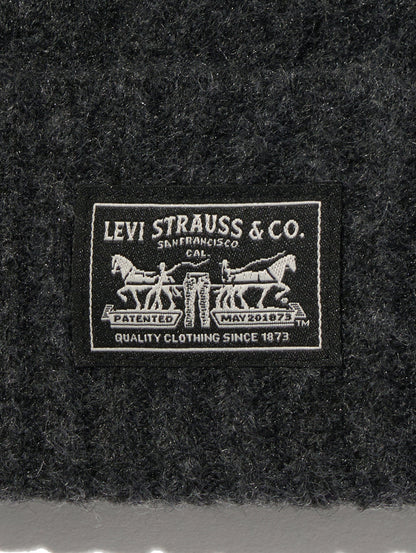 ケーブルニットバックパッチビーニー