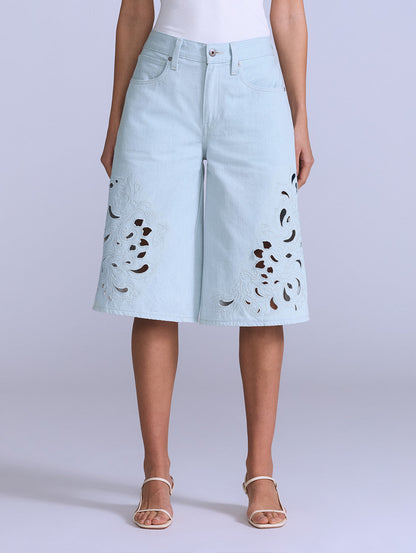 BLUETAB™  EMBROIDERED BANDIT ショーツ ライトインディゴ