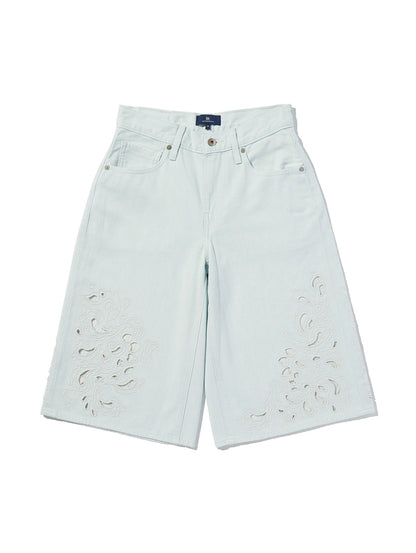 BLUETAB™  EMBROIDERED BANDIT ショーツ ライトインディゴ