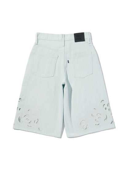 BLUETAB™  EMBROIDERED BANDIT ショーツ ライトインディゴ