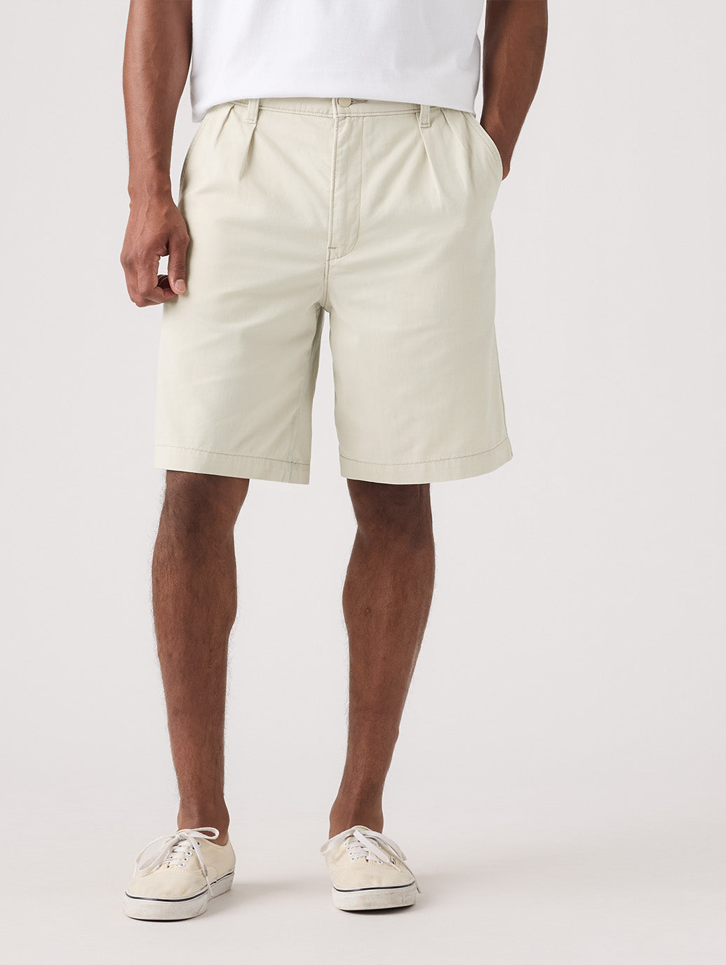 バギープリーツショーツ ホワイト