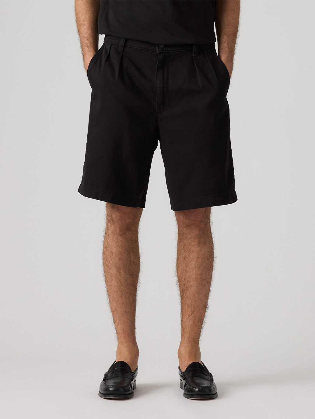 バギープリーツショーツ ブラック