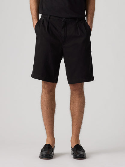 バギープリーツショーツ ブラック