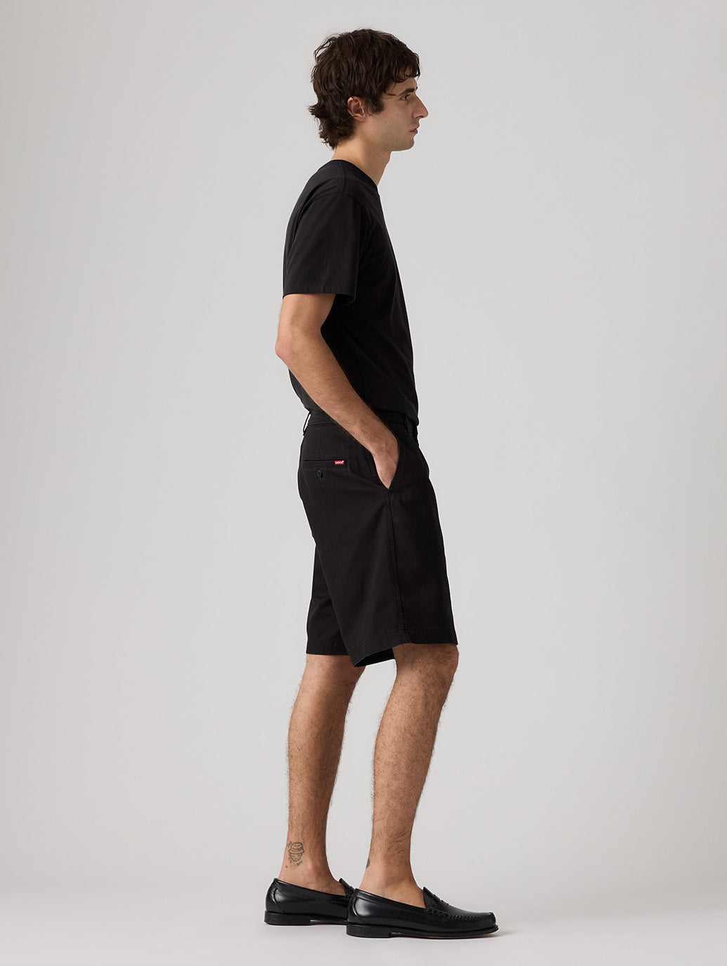 バギープリーツショーツ ブラック