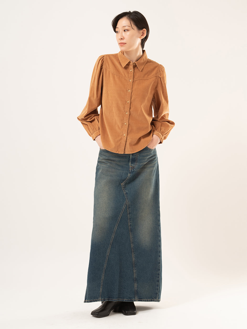 コーデュロイ ウエスタンシャツ