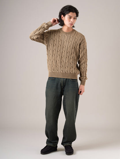 カーメルケーブルクルーセーター
