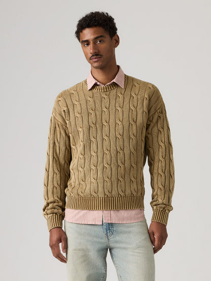 カーメルケーブルクルーセーター