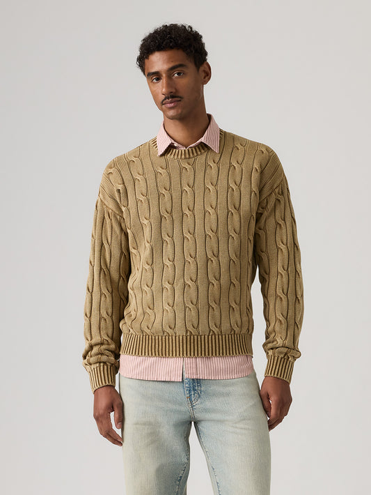 カーメルケーブルクルーセーター