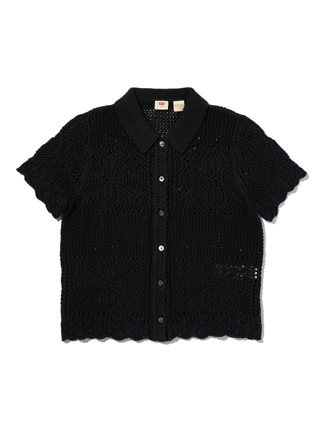 searoomlynn Cottonクロシェニットシャツ ブラック EDIFICE by PIPPIOLINO》 クロシェ ニット シャツ | エディフィス
