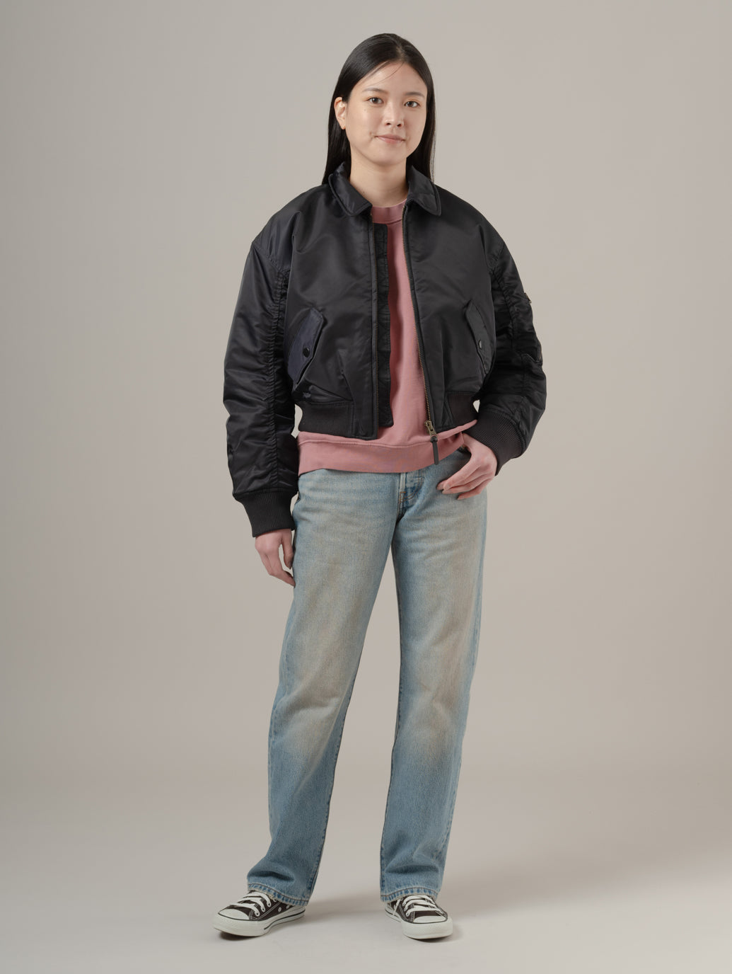 ボウイ クロップド ボンバージャケット