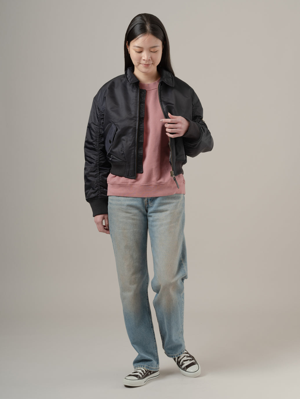 ボウイ クロップド ボンバージャケット