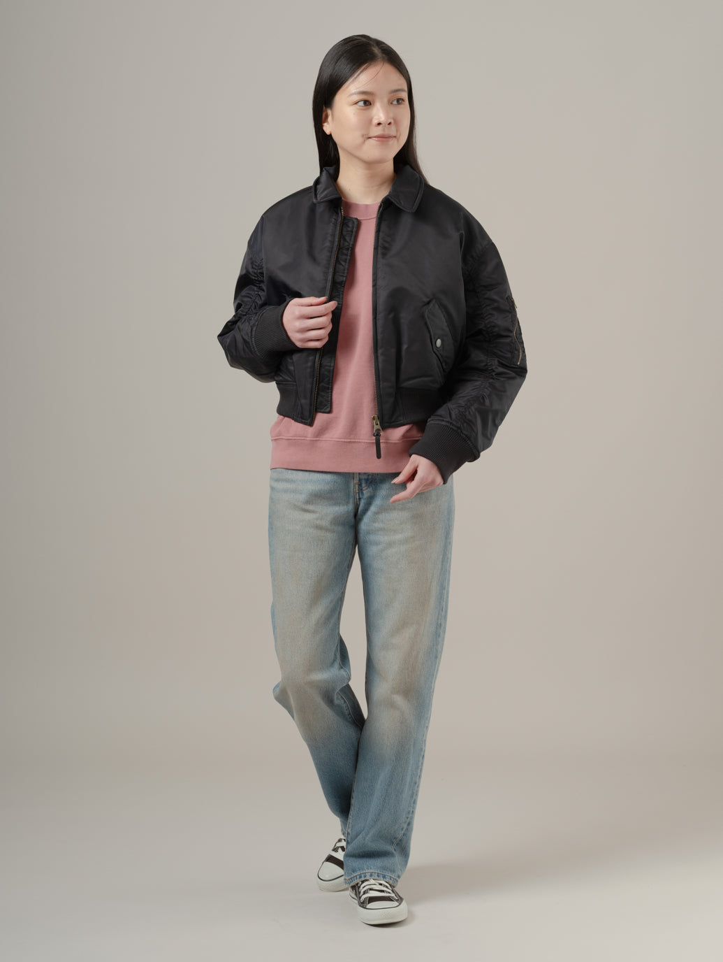 ボウイ クロップド ボンバージャケット