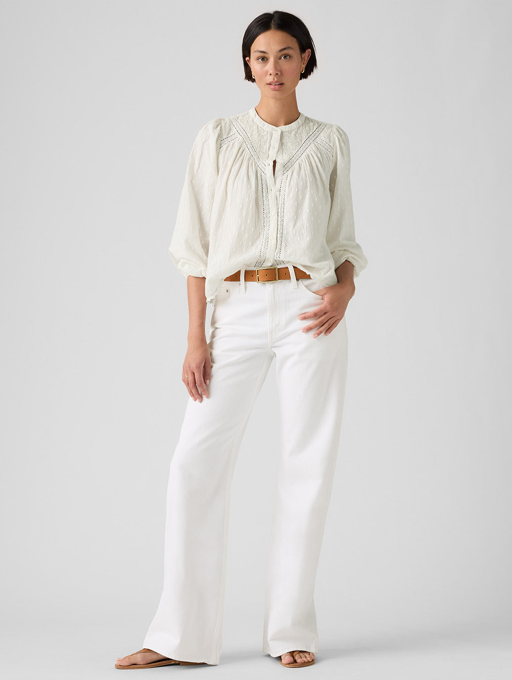 LOOSE BOOT ジーンズ ホワイト