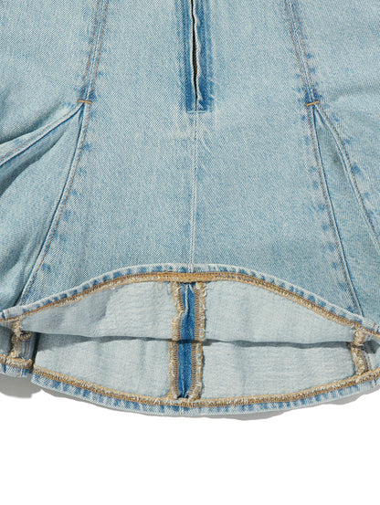 ゴデットミニスカート ライトインディゴ