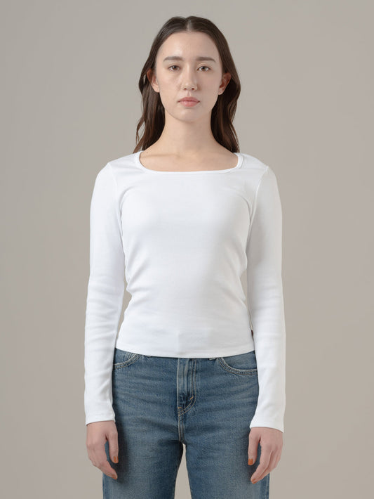 エッセンシャル スクエアネック ロングスリーブ Tシャツ