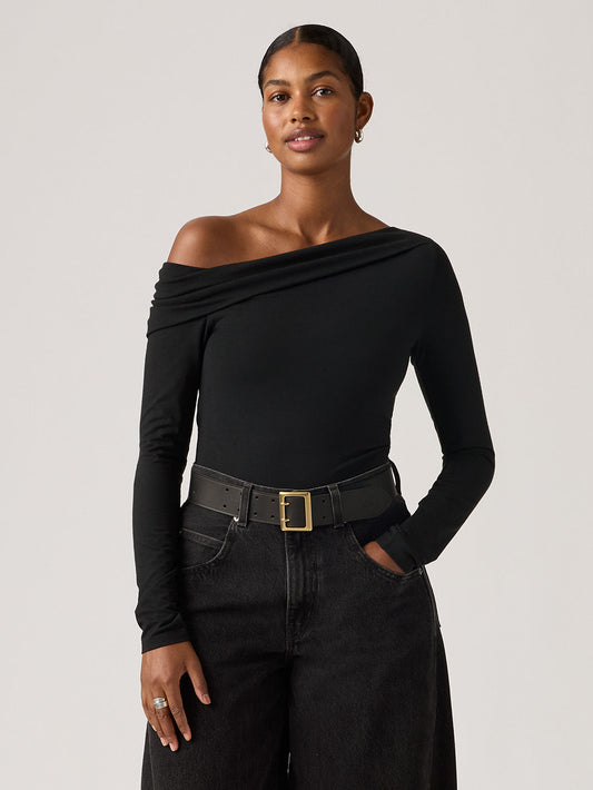 クララ オフショルダー ロングスリーブ トップ