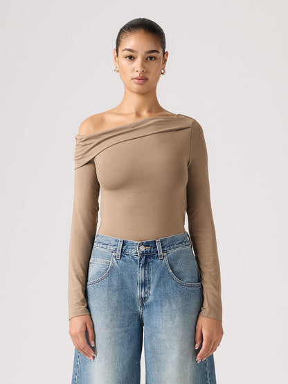 クララ オフショルダー ロングスリーブ トップ