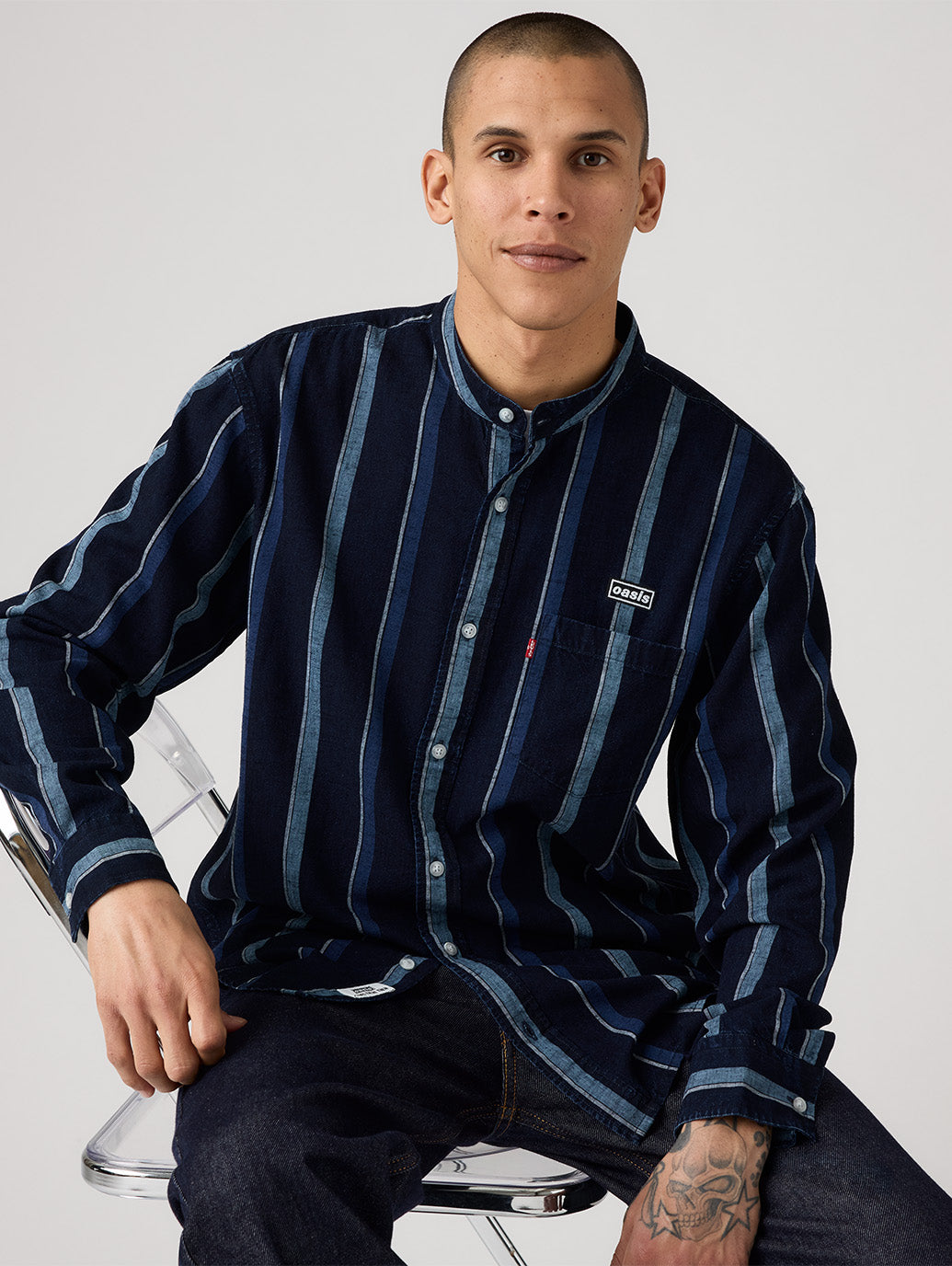 oasis×リーバイス LEVI'S バンドカラーシャツ Sサイズ oasis LEVI'S オアシス リーバイス バンドカラーシャツ Sサイズ - メルカリ