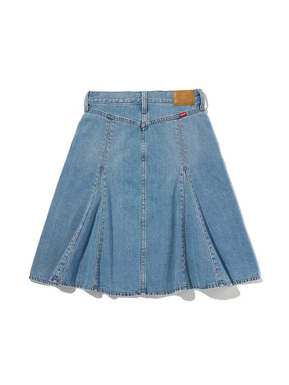 テンセル ゴデットフレアスカート ミディアムインディゴ