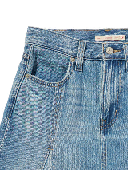 テンセル ゴデットフレアスカート ミディアムインディゴ