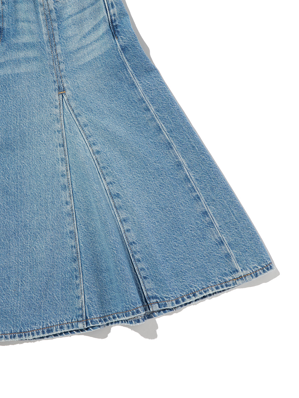 テンセル ゴデットフレアスカート ミディアムインディゴ