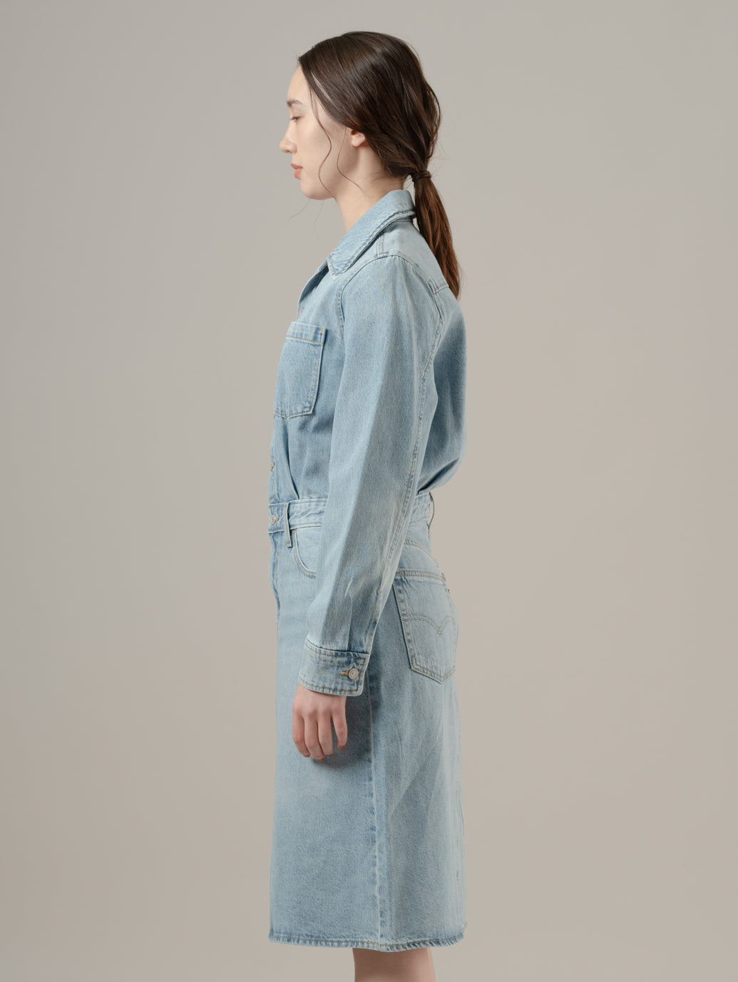 Aラインデニムウエスタンドレス