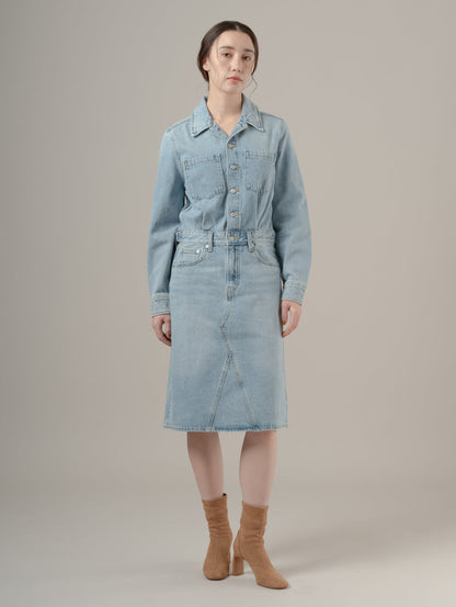 Aラインデニムウエスタンドレス