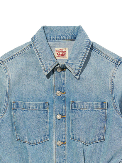 Aラインデニムウエスタンドレス