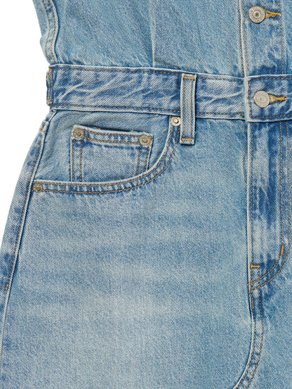 Aラインデニムウエスタンドレス