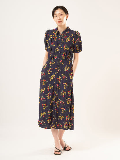 Rosa ショートスリーブ ミディカラー ドレス