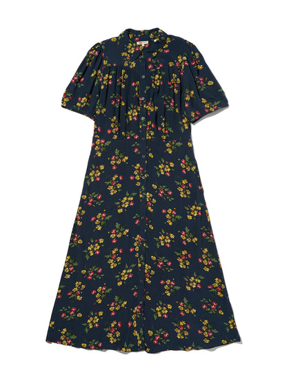 Rosa ショートスリーブ ミディカラー ドレス