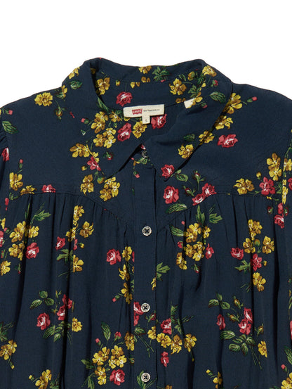 Rosa ショートスリーブ ミディカラー ドレス