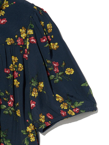 Rosa ショートスリーブ ミディカラー ドレス